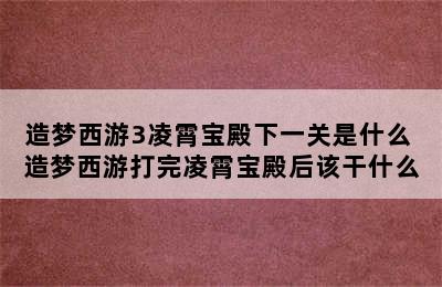 造梦西游3凌霄宝殿下一关是什么 造梦西游打完凌霄宝殿后该干什么